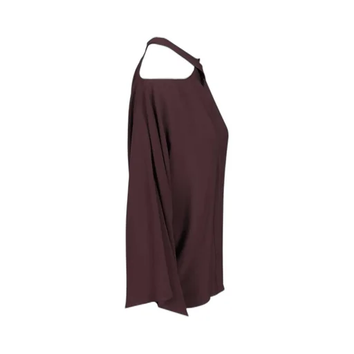 Cross-Neck Cold-Shoulder Blouse