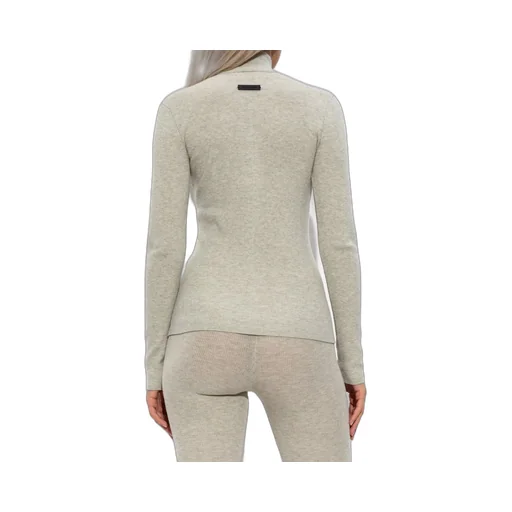 Ribbed Knit Zip-Up Cardigan