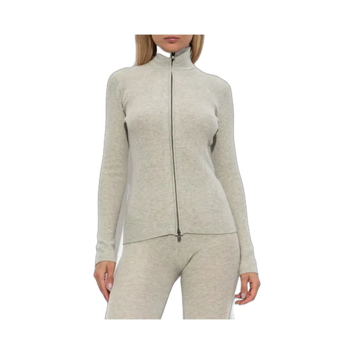 Ribbed Knit Zip-Up Cardigan