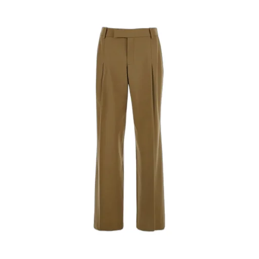 Wide-Leg Pleated Trousers