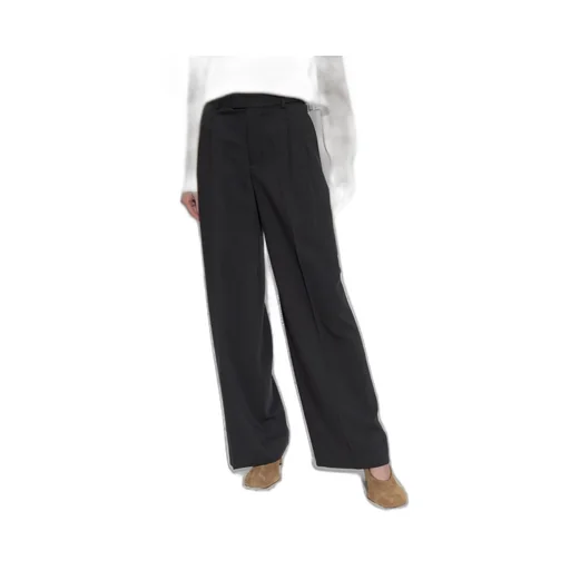 Wide-Leg Pleated Trousers