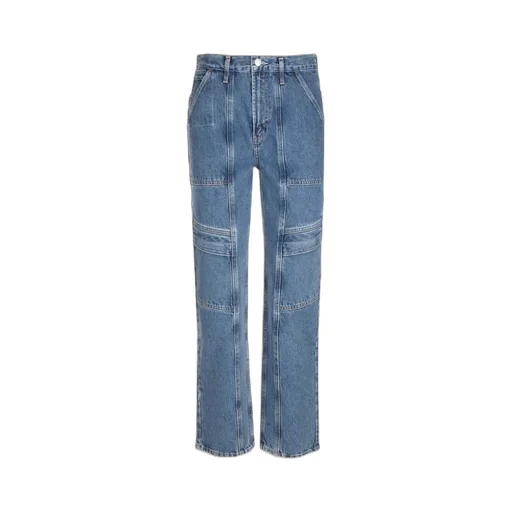 Paneled Straight-Leg Jeans