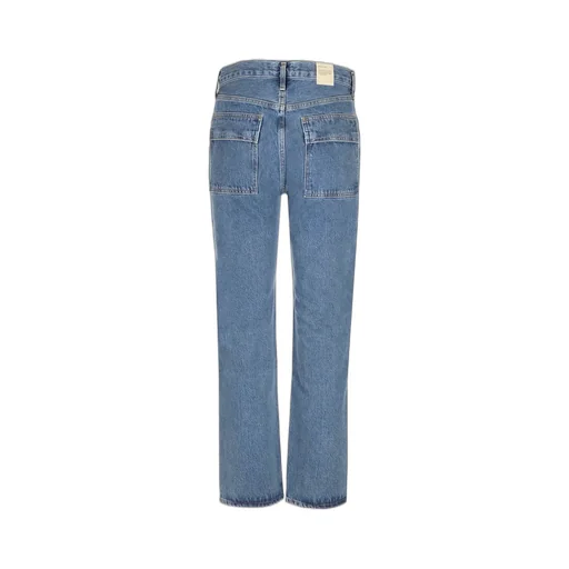 Paneled Straight-Leg Jeans