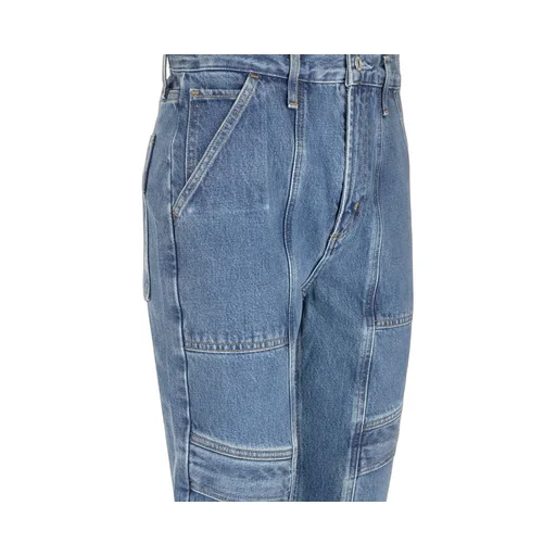 Paneled Straight-Leg Jeans