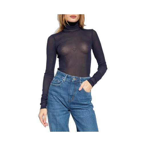 Sheer Turtleneck Top