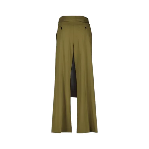 Wide-Leg Trousers With Wrap Skirt Overlay