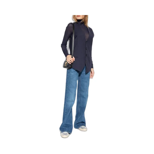 Sheer Turtleneck Top