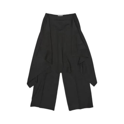 Wide-Leg Trousers With Overlay