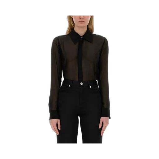 Sheer Button-Up Shirt