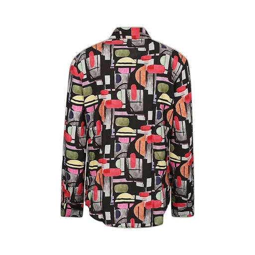 Abstract Print Button-Up Shirt