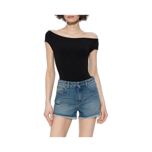 Off-The-Shoulder Ribbed Knit Bodysuit