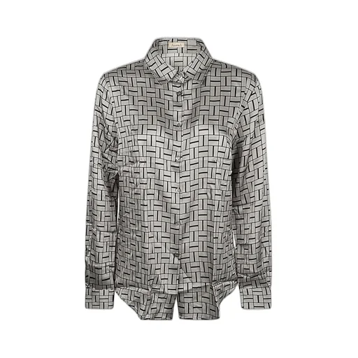Geometric Print Silk Shirt