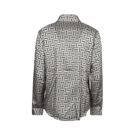 Geometric Print Silk Shirt