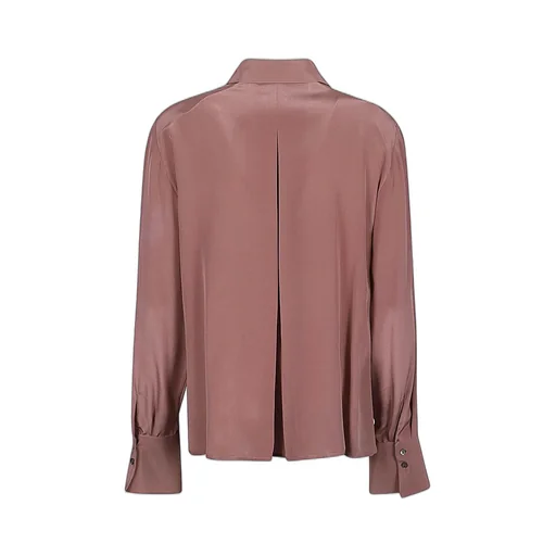 Ruffle Front Silk Blouse