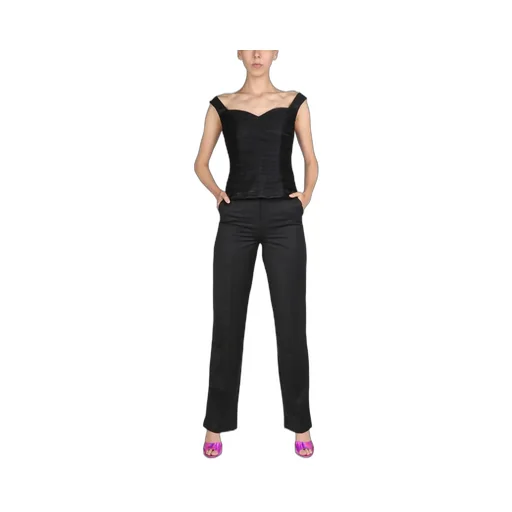 High-Waisted Straight-Leg Trousers
