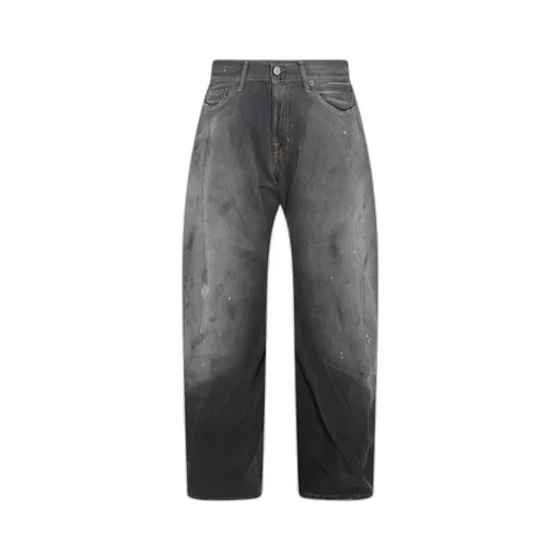 Distressed Wide-Leg Jeans