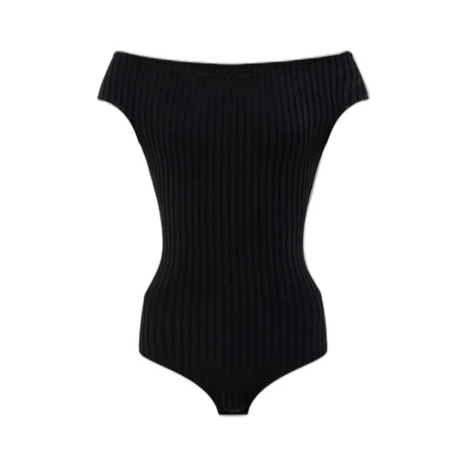 Off-The-Shoulder Ribbed Knit Bodysuit