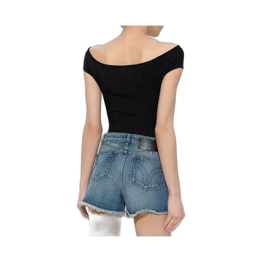 Off-The-Shoulder Ribbed Knit Bodysuit