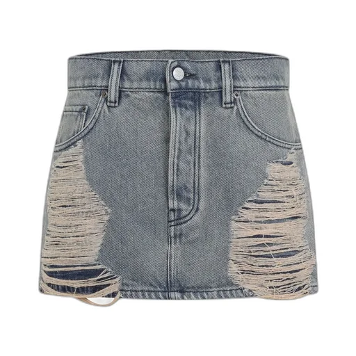 Distressed Denim Mini Skirt