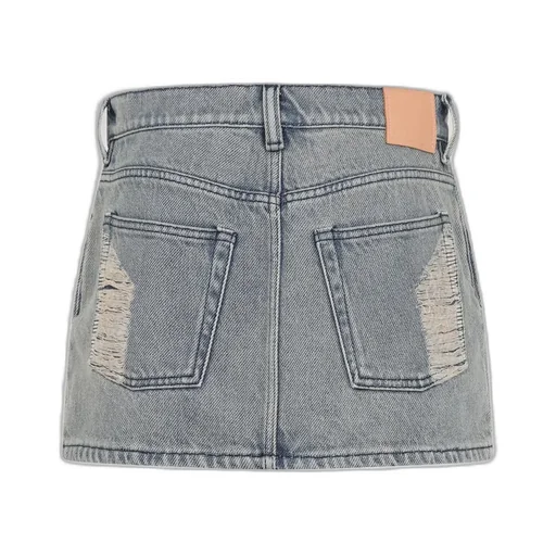 Distressed Denim Mini Skirt