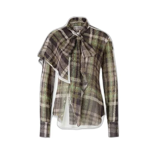 Plaid Ruffle Blouse