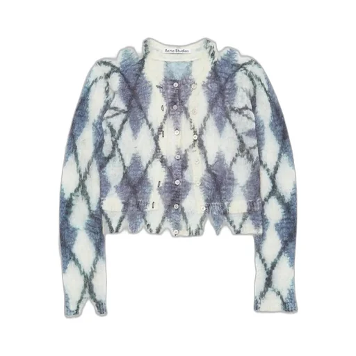 Argyle Mohair-Blend Cardigan