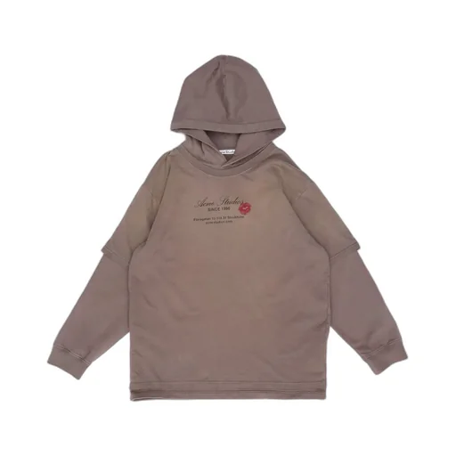 Logo Print Layered Hoodie