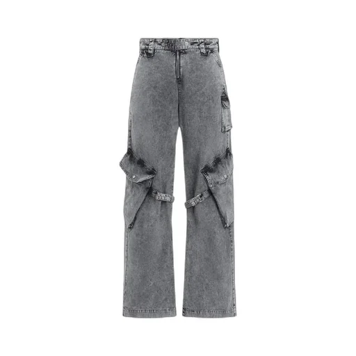Wide-Leg Cargo Jeans