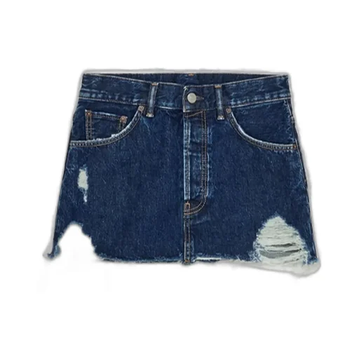Distressed Denim Mini Skirt