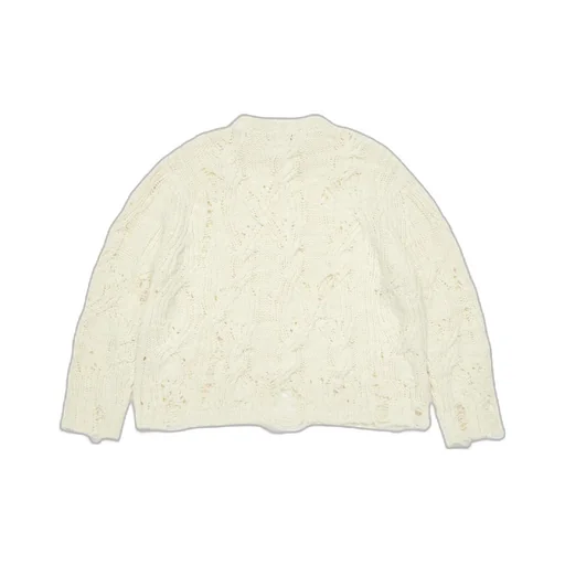 Distressed Cable Knit Sweater