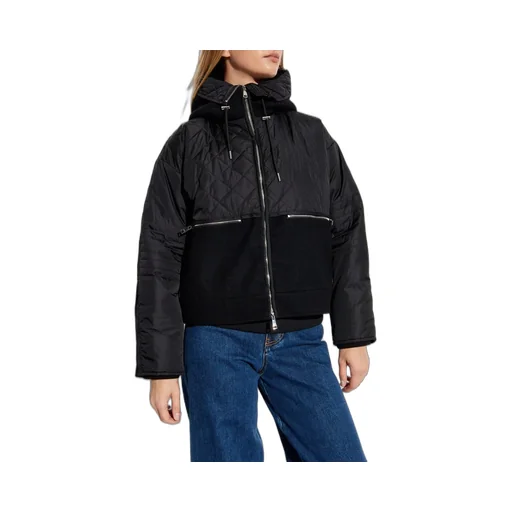 Quilted Bomber Jacket With Wool Blend Panels