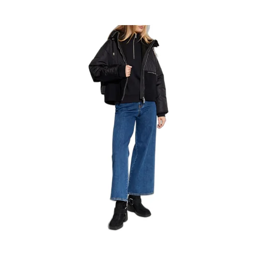 Quilted Bomber Jacket With Wool Blend Panels
