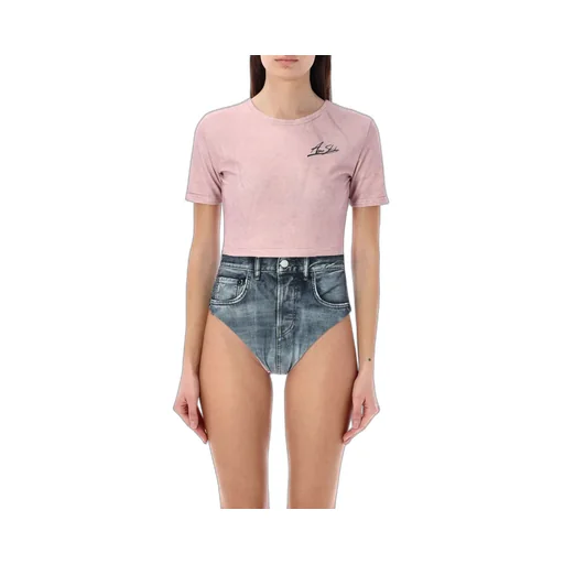 Denim Effect Bodysuit