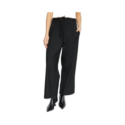 Wide-Leg Belted Trousers