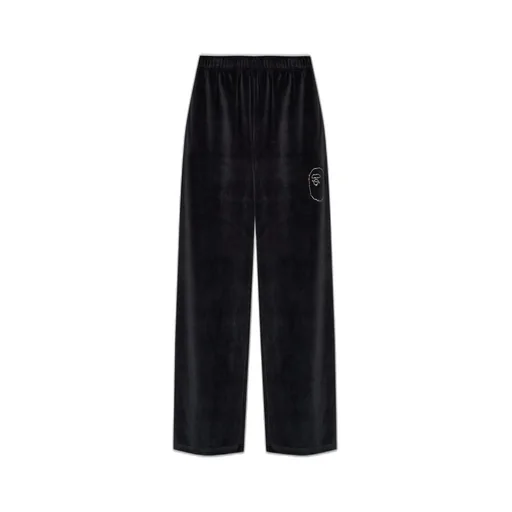 Velour Wide-Leg Pants