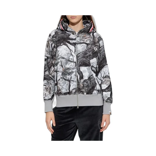 Zip-Up Hoodie With Camouflage Print