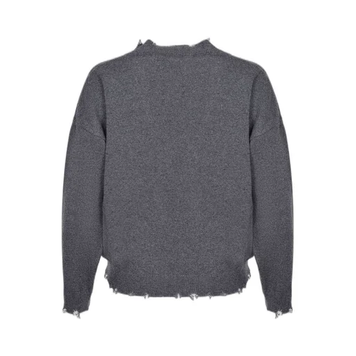 Distressed V-Neck Sweater