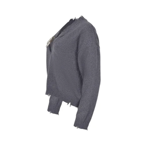 Distressed V-Neck Sweater