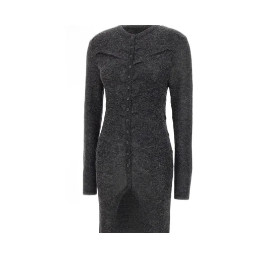 Long-Sleeve Button-Up Dress