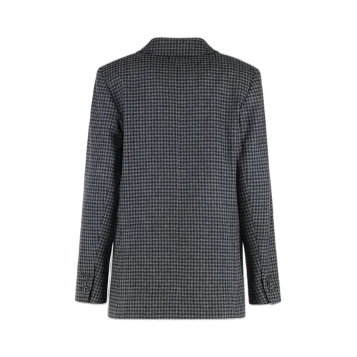 Double-Breasted Checked Blazer