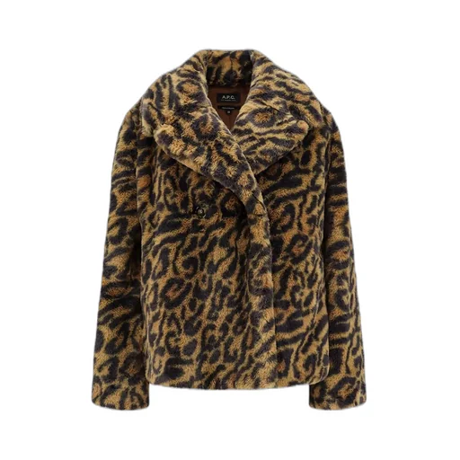 Leopard Print Faux Fur Jacket