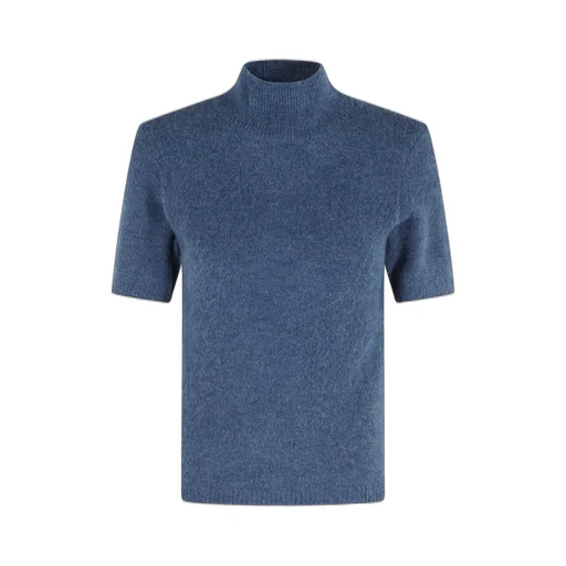 Mock Neck Short Sleeve Sweater