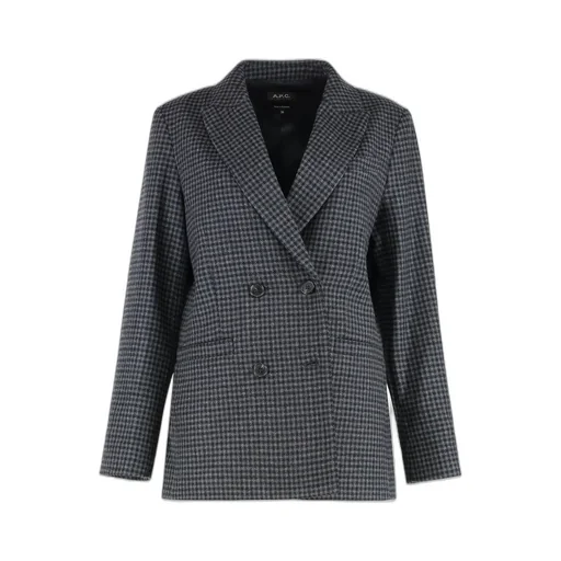 Double-Breasted Checked Blazer
