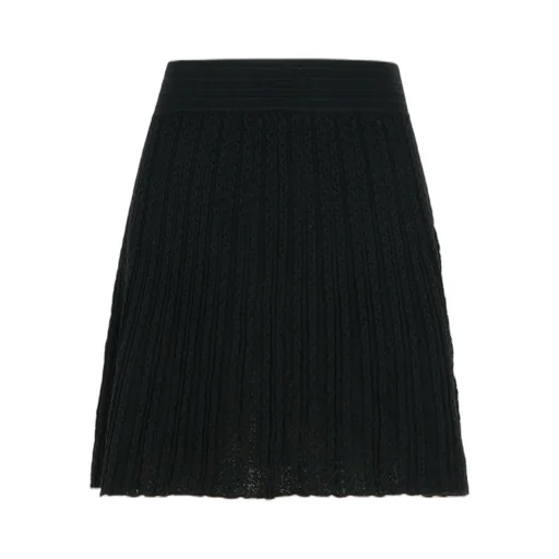 Pleated Knit Skirt