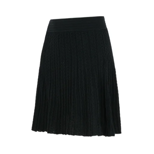 Pleated Knit Skirt