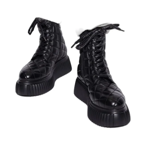 Quilted Platform Combat Boots