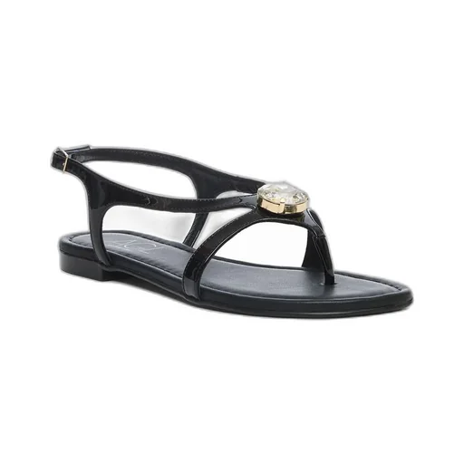 Flat Sandals With Gemstone Embellishment