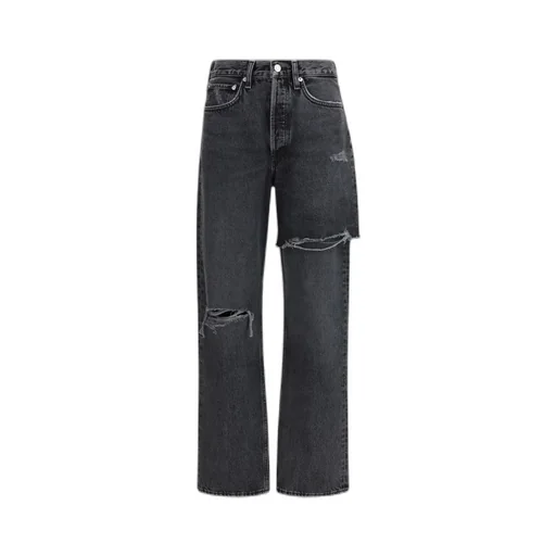 Distressed Wide-Leg Jeans