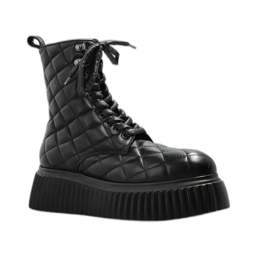 Quilted Platform Combat Boots