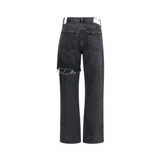 Distressed Wide-Leg Jeans